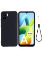 Предпазен удароустойчив силиконов гръб с каишка за Xiaomi Redmi A2 - черен