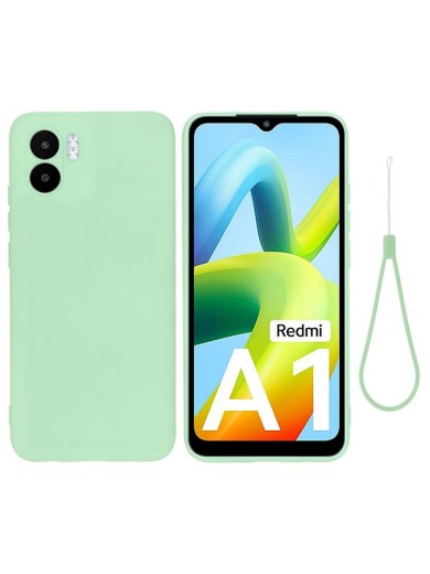 Предпазен удароустойчив силиконов гръб с каишка за Xiaomi Redmi A2 - зелен