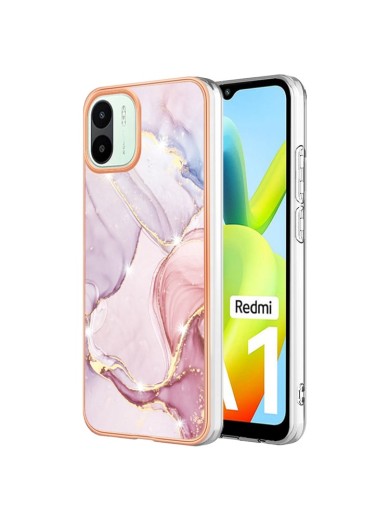 Предпазен удароустойчив гръб с цветни шарки за Xiaomi Redmi A2 - розов