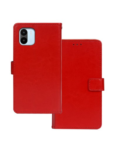 Калъф от еко кожа тип портмоне за Xiaomi Redmi A2 - червен