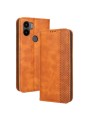 Калъф от еко кожа с ретро текстура тип портмоне за Xiaomi Redmi A2+ - кафяв