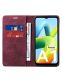 Калъф от еко кожа тип портмоне с RFID  блокираща технология за Xiaomi Redmi A2 - червен