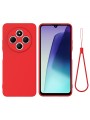 Предпазен удароустойчив силиконов гръб с каишка за Xiaomi Redmi A3 Pro - червен