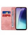 Калъф от еко кожа тип портмоне с RFID  блокираща технология за Xiaomi Redmi A3 Pro - розов