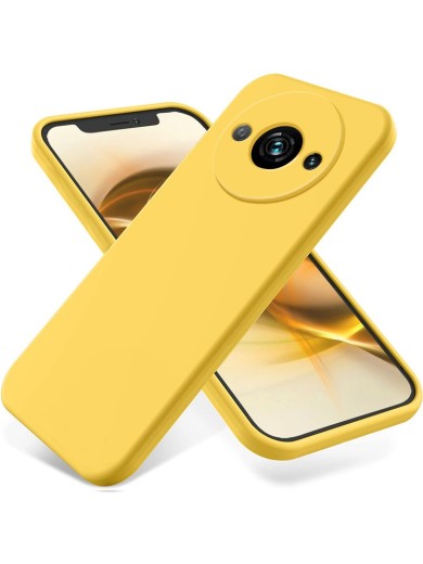 Предпазен удароустойчив силиконов гръб с каишка за Xiaomi Redmi A3x - жълт