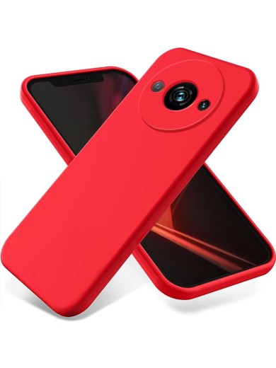 Предпазен удароустойчив силиконов гръб с каишка за Xiaomi Redmi A3x - червен