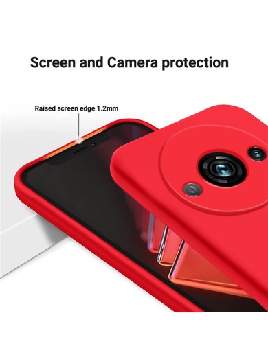Предпазен удароустойчив силиконов гръб с каишка за Xiaomi Redmi A3x - червен