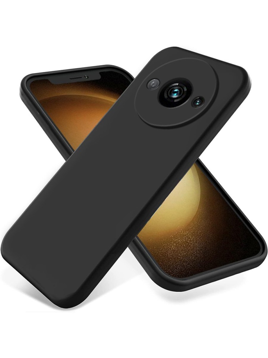 Предпазен удароустойчив силиконов гръб с каишка за Xiaomi Redmi A3x - черен