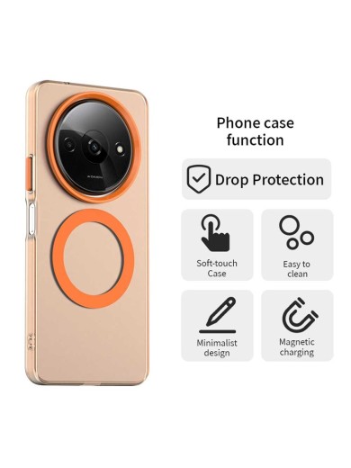 Предпазен гръб съвместим с MagSafe за Xiaomi Redmi A3x - оранжев