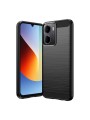 Мек удароустойчив гръб с текстура на карбонови влакна за Xiaomi Redmi A7 Pro 4G - черен