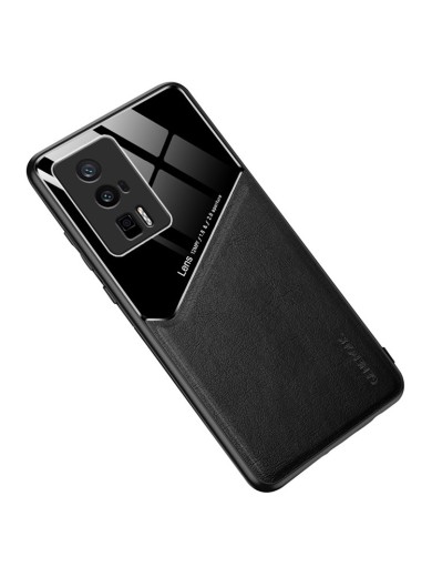 Предпазен гръб с покритие от еко кожа за Xiaomi Redmi K60 - черен