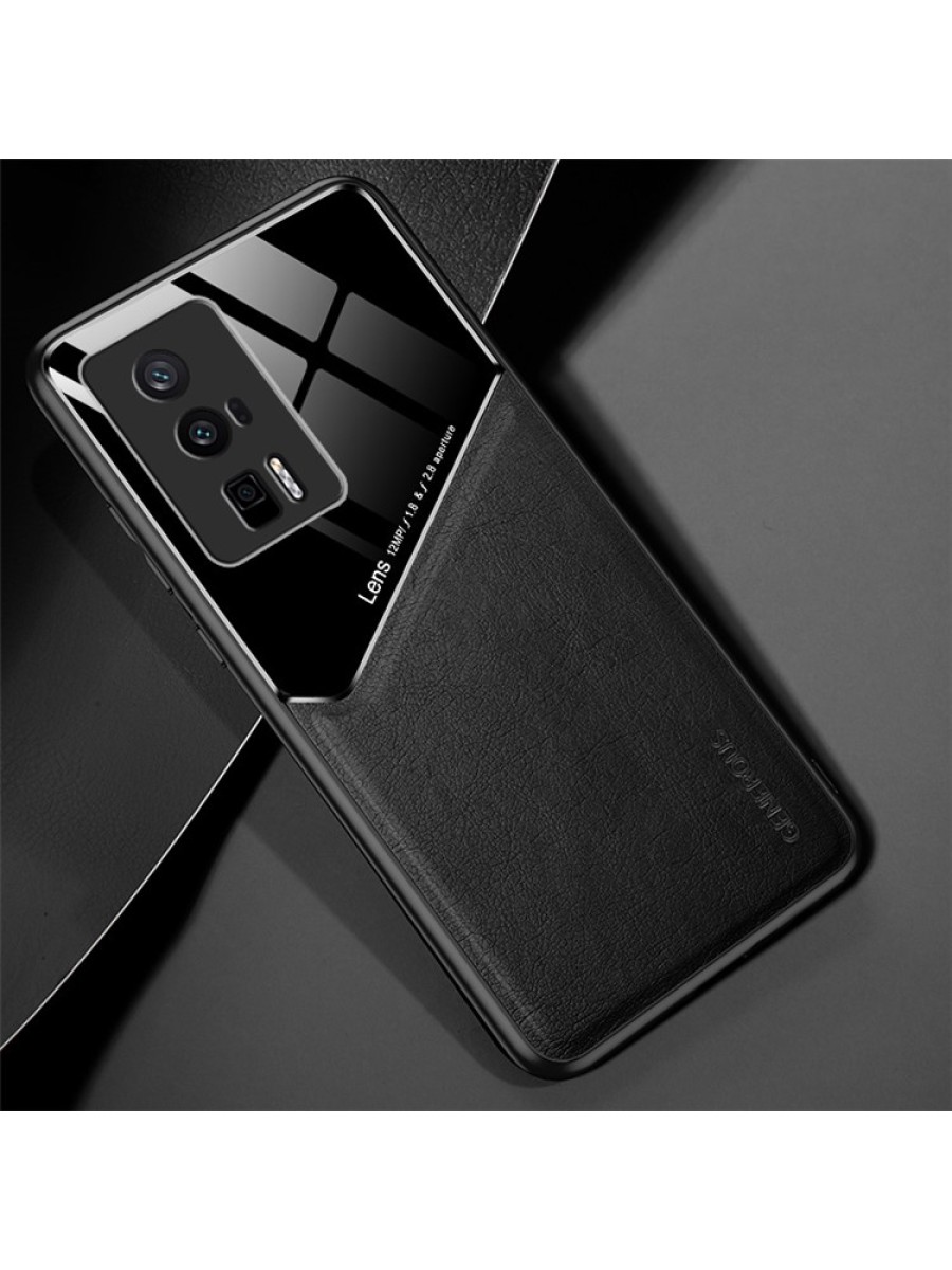 Предпазен гръб с покритие от еко кожа за Xiaomi Redmi K60 Pro - черен