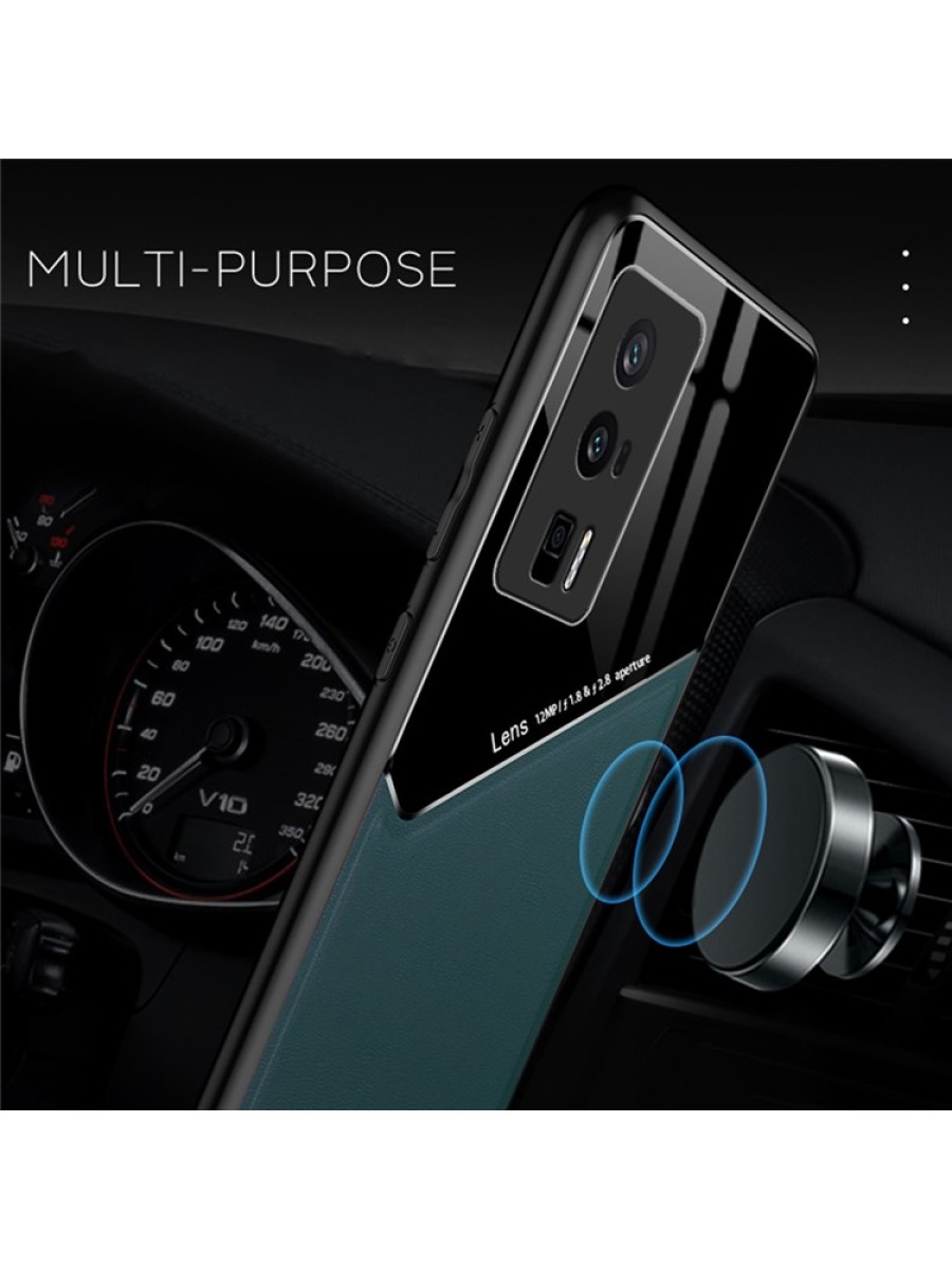 Предпазен гръб с покритие от еко кожа за Xiaomi Redmi K60 Pro - черен