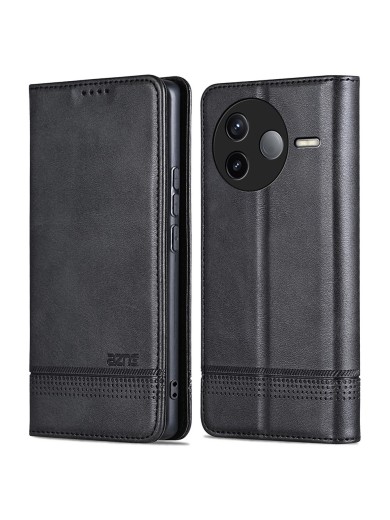 Калъф от еко кожа тип портмоне за Xiaomi Redmi K80 - черен