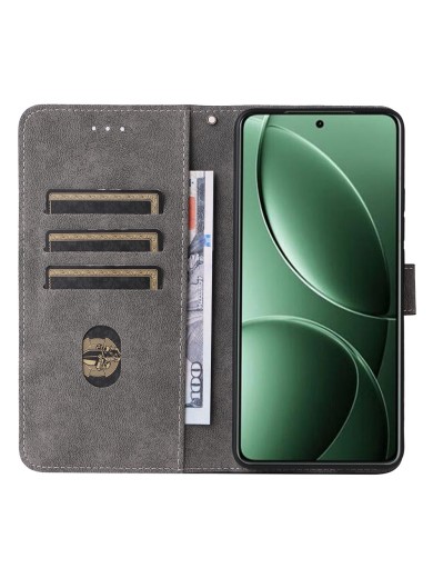 Калъф от еко кожа тип портмоне с RFID блокиране за Xiaomi Redmi K80 - черен