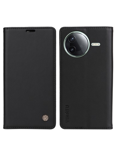 Калъф за телефон от еко кожа тип портмоне за Xiaomi Redmi K80 - черен