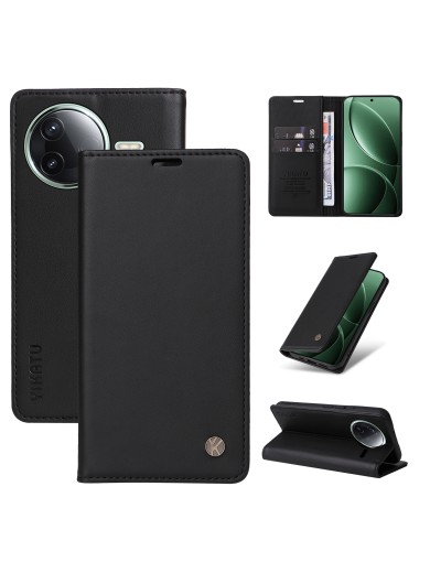 Калъф за телефон от еко кожа тип портмоне за Xiaomi Redmi K80 Pro - черен Калъф за телефон от еко кожа тип портмоне за Xiaomi Redmi K80 Pro - черен