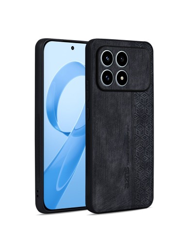 Противоплъзгащ се тънък гръб от еко кожа за Xiaomi Redmi K90 - черен
