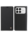 Калъф за телефон от еко кожа тип портмоне за Xiaomi Redmi K90 - черен