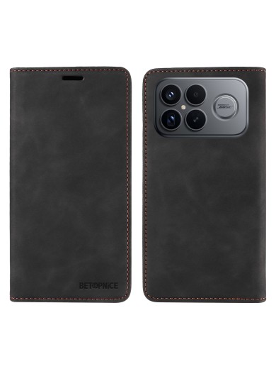 Калъф от еко кожа тип портмоне с RFID блокираща технология за Xiaomi Redmi K90 Pro Max - черен Калъф от еко кожа тип портмоне с RFID блокираща технология за Xiaomi Redmi K90 Pro Max - черен