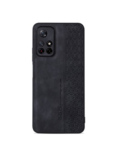 Противоплъзгащ се тънък гръб от еко кожа за Xiaomi Redmi Note 11S 5G - черен