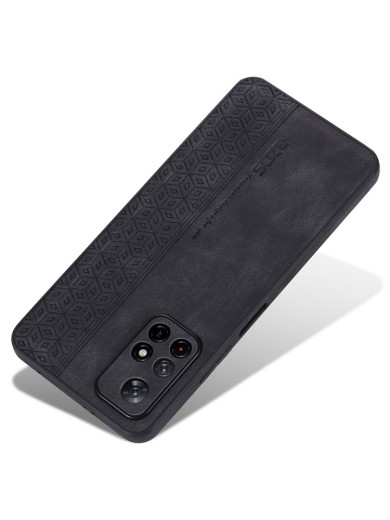 Противоплъзгащ се тънък гръб от еко кожа за Xiaomi Redmi Note 11S 5G - черен