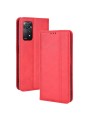 Калъф от еко кожа с ретро текстура тип портмоне за Xiaomi Redmi Note 12 Pro 4G - червен