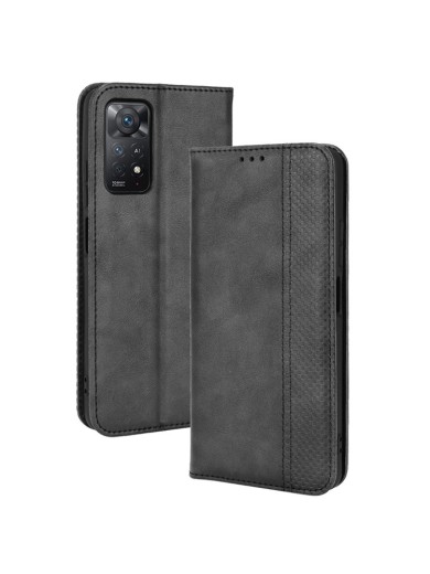 Калъф от еко кожа с ретро текстура тип портмоне за Xiaomi Redmi Note 12 Pro 4G - черен Калъф от еко кожа с ретро текстура тип портмоне за Xiaomi Redmi Note 12 Pro 4G - черен
