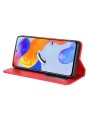 Калъф от еко кожа с ретро текстура тип портмоне за Xiaomi Redmi Note 12 Pro 4G - червен