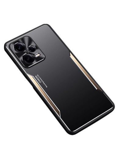 Удароустойчив предпазен гръб за Xiaomi Redmi Note 12 Pro+ - черен и златист Удароустойчив предпазен гръб за Xiaomi Redmi Note 12 Pro+ - черен и златист