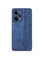 Противоплъзгащ се тънък гръб от еко кожа за Xiaomi Redmi Note 12 Pro+ - син
