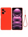 Предпазен удароустойчив силиконов гръб с каишка за Xiaomi Redmi Note 12 Pro+ - червен