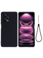 Предпазен удароустойчив силиконов гръб с каишка за Xiaomi Redmi Note 12 Pro+ - черен
