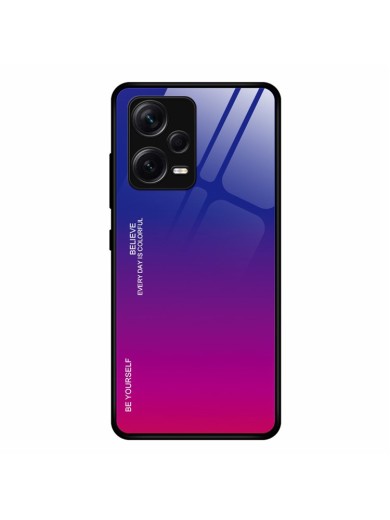 Предпазен гръб от закалено стъкло за Xiaomi Redmi Note 12 Pro+ - син и розов