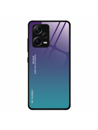 Предпазен гръб от закалено стъкло за Xiaomi Redmi Note 12 Pro+ - лилав и син