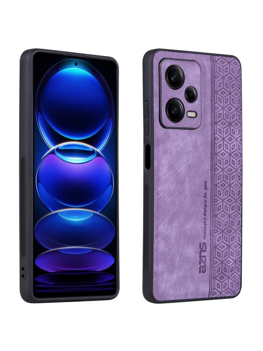 Противоплъзгащ се тънък гръб от еко кожа за Xiaomi Redmi Note 12 Pro+ - лилав