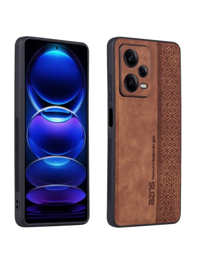 Противоплъзгащ се тънък гръб от еко кожа за Xiaomi Redmi Note 12 Pro+ - кафяв