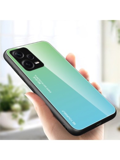 Предпазен гръб от закалено стъкло за Xiaomi Redmi Note 12 Pro+ - син и зелен