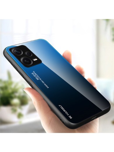 Предпазен гръб от закалено стъкло за Xiaomi Redmi Note 12 Pro+ - син и черен