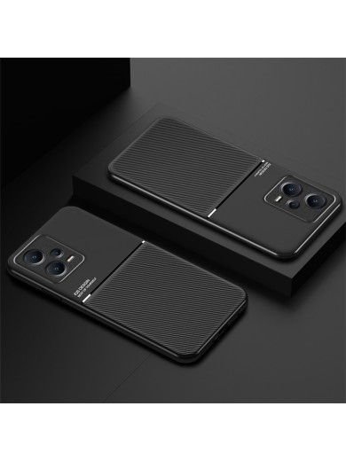 Гръб с покритие от еко кожа за Xiaomi Redmi Note 12 Pro+ - черен
