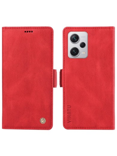 Калъф от еко кожа тип портмоне за Xiaomi Redmi Note 12 Pro+ - червен