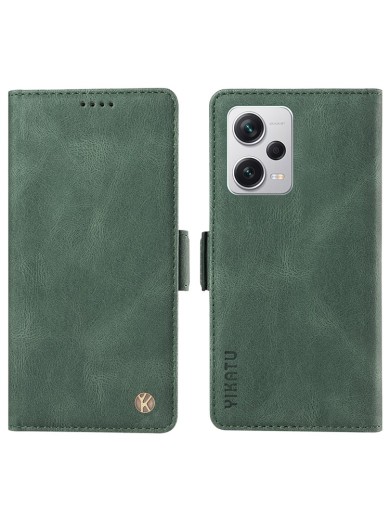 Калъф от еко кожа тип портмоне за Xiaomi Redmi Note 12 Pro+ - зелен