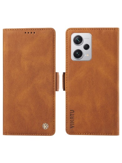 Калъф от еко кожа тип портмоне за Xiaomi Redmi Note 12 Pro+ - кафяв