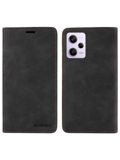 Калъф от еко кожа тип портмоне с RFID  блокираща технология за Xiaomi Redmi Note 12 Pro - черен