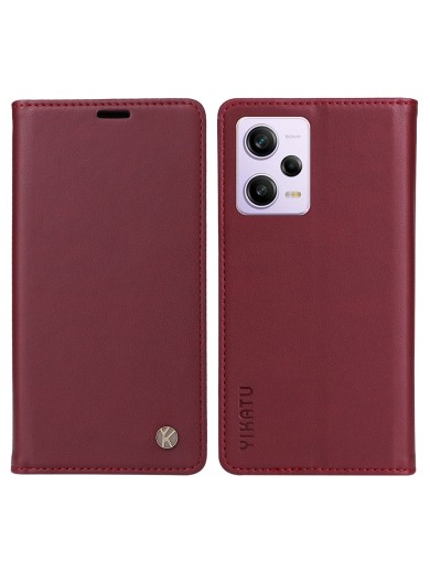 Калъф за телефон от еко кожа тип портмоне за Xiaomi Redmi Note 12 Pro - червен
