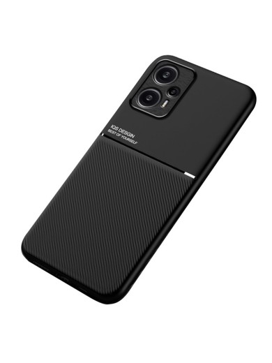 Гръб с покритие от еко кожа за Xiaomi Redmi Note 12 Turbo - черен