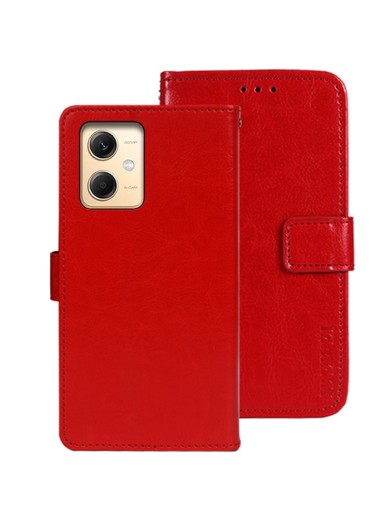 Калъф от еко кожа тип портмоне за Xiaomi Redmi Note 12R Pro - червен