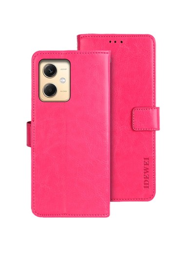 Калъф от еко кожа тип портмоне за Xiaomi Redmi Note 12R Pro - розов