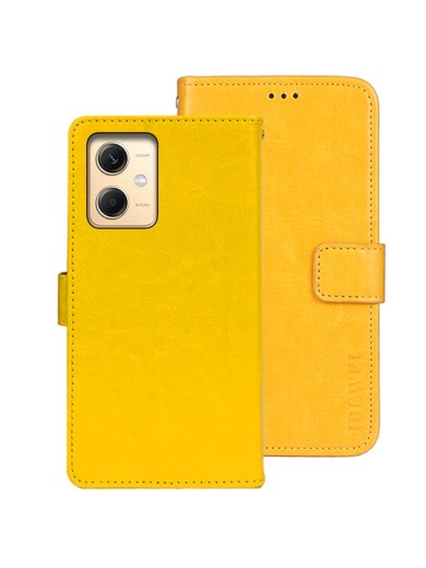 Калъф от еко кожа тип портмоне за Xiaomi Redmi Note 12R Pro - жълт