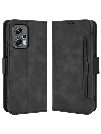 Калъф от еко кожа тип портмоне за Xiaomi Redmi Note 12T Pro - черен